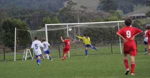 Logan Winter scores his first goal for TVFC.